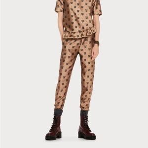 SCOTCH & SODA Stargazer Tiger Heads Gold Golden Pants Small S